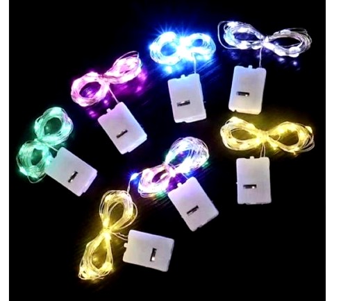 LUZ  ALAMBRE CON BATERIA LED LUZ BLANCA X 2 MTS x 1